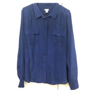 JCrew 100% Silk Royal Blue Blouse ❤️ in good cond
